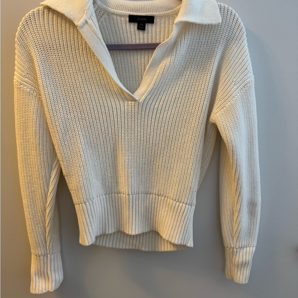 J. Crew Women's Cream V-Neck Sweater